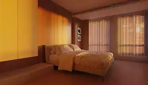 a bedroom in sunset 3d model  blender 