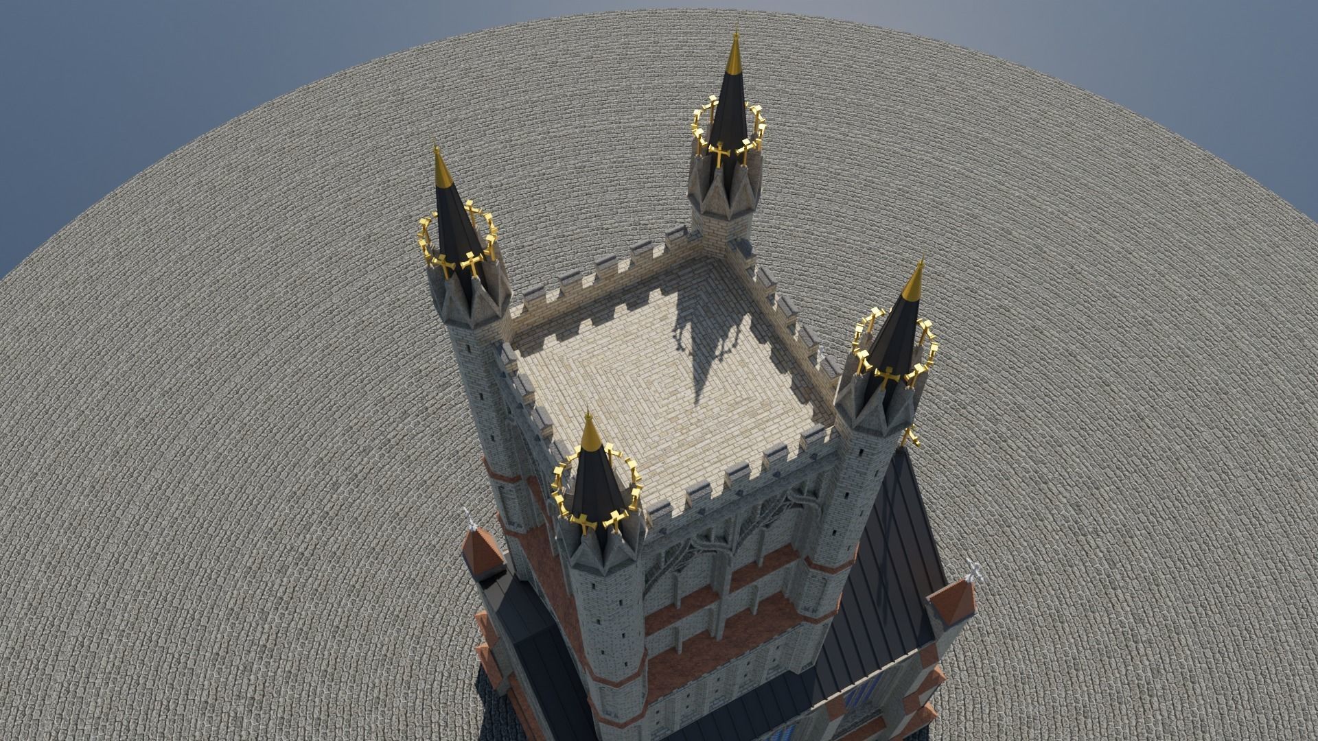 English gothic church 3D model_9