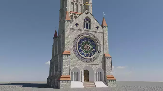 English gothic church 3D model