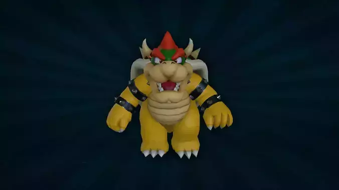 BROS-022 Bowser Walking Animation Low-poly 3D model