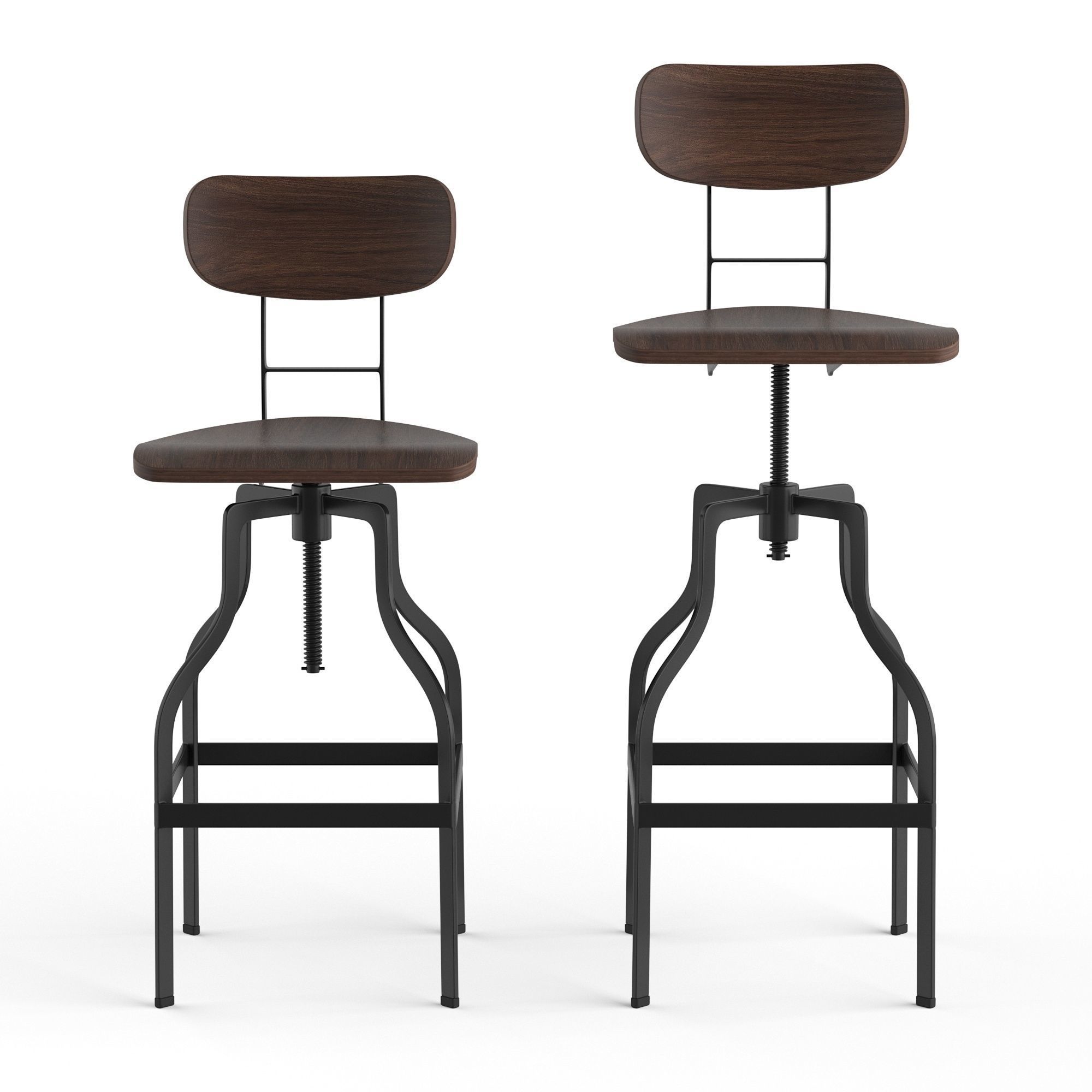 Retro Barstool RendezVousDeco Adjustable 66-85 cm 3D model_1
