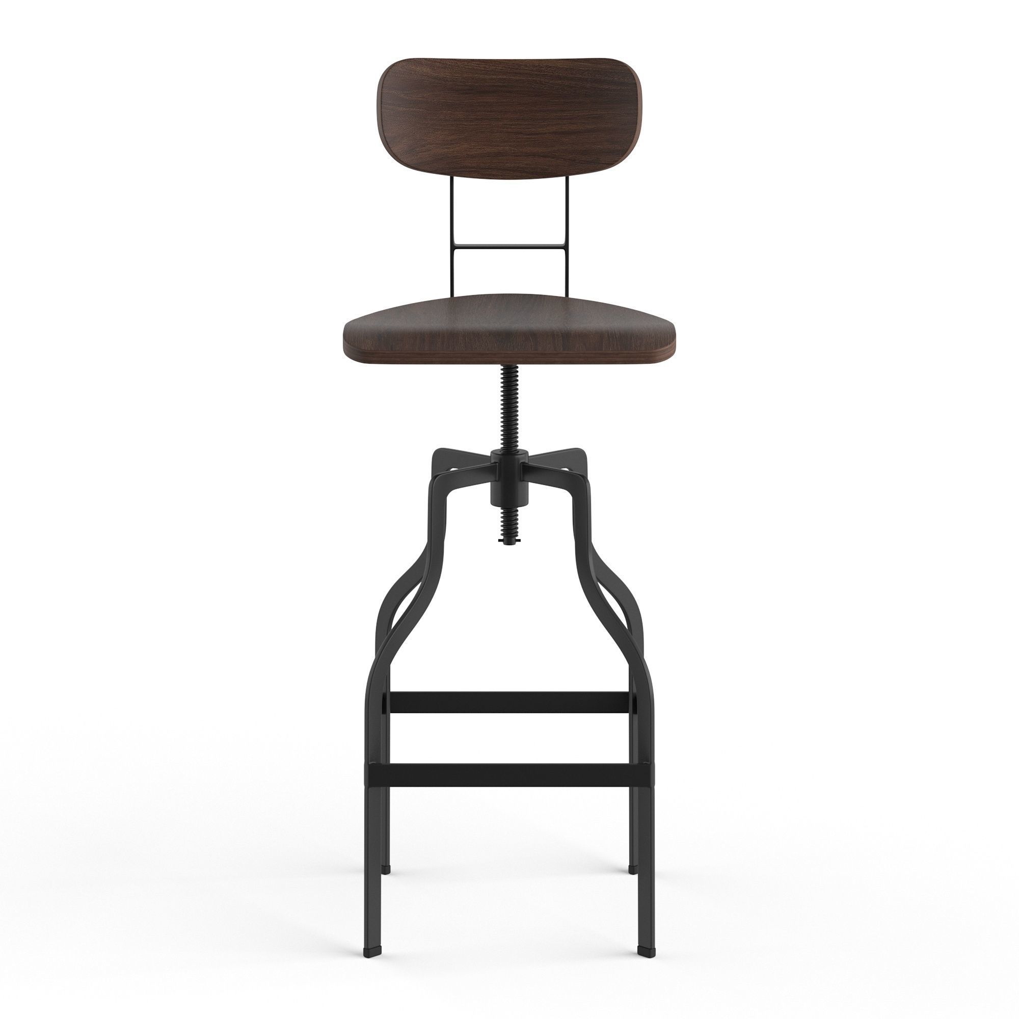 Retro Barstool RendezVousDeco Adjustable 66-85 cm 3D model_3