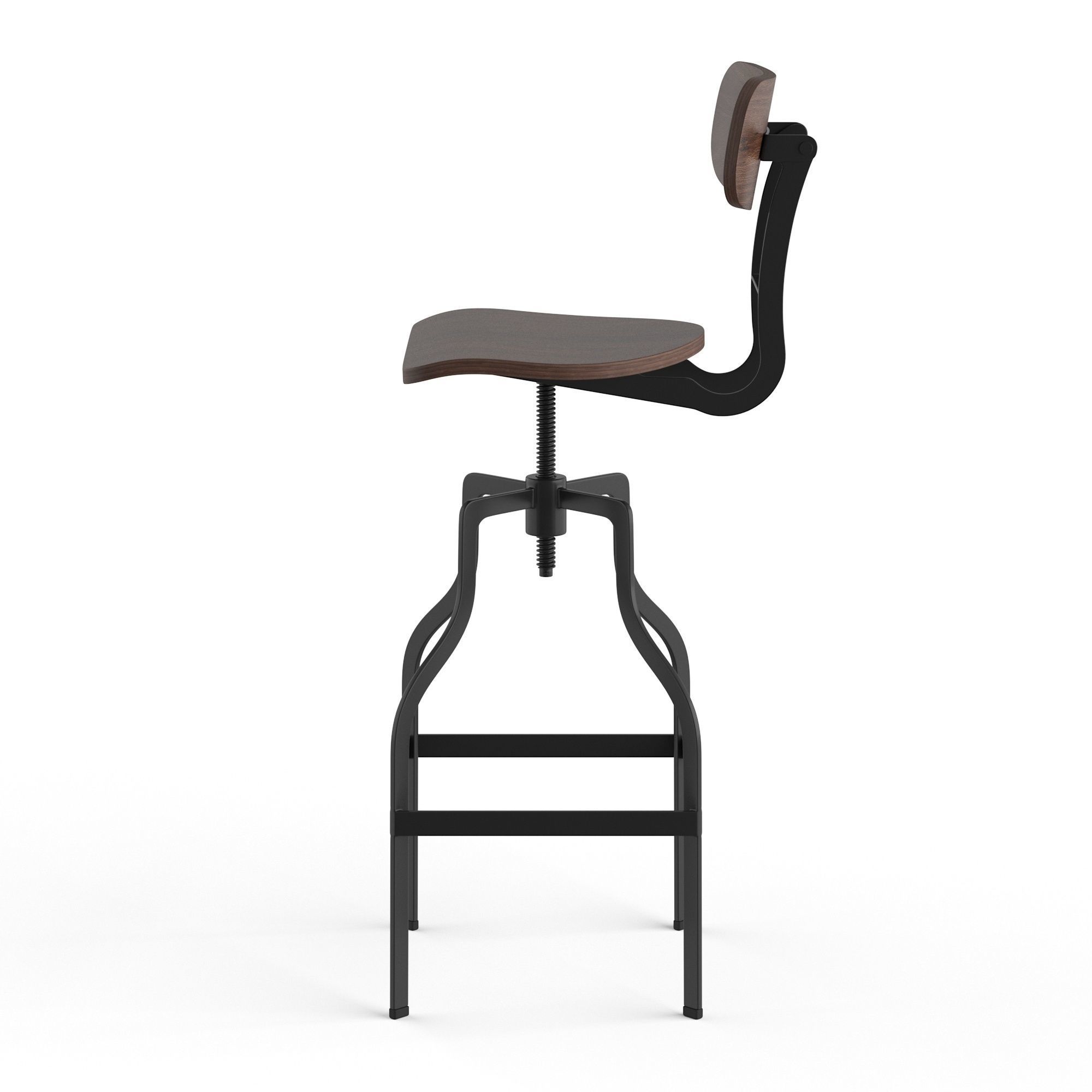 Retro Barstool RendezVousDeco Adjustable 66-85 cm 3D model_5