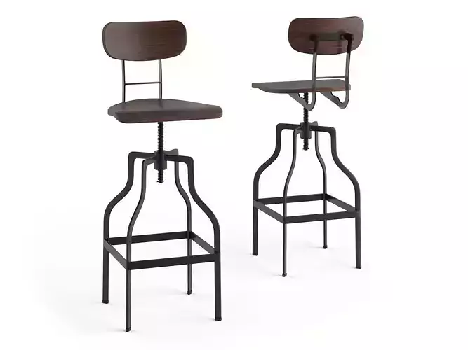 Retro Barstool RendezVousDeco Adjustable 66-85 cm