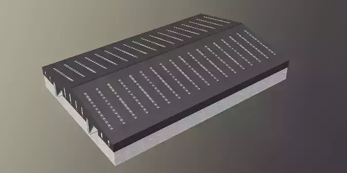 Warehouse with stock and bunker 3D model