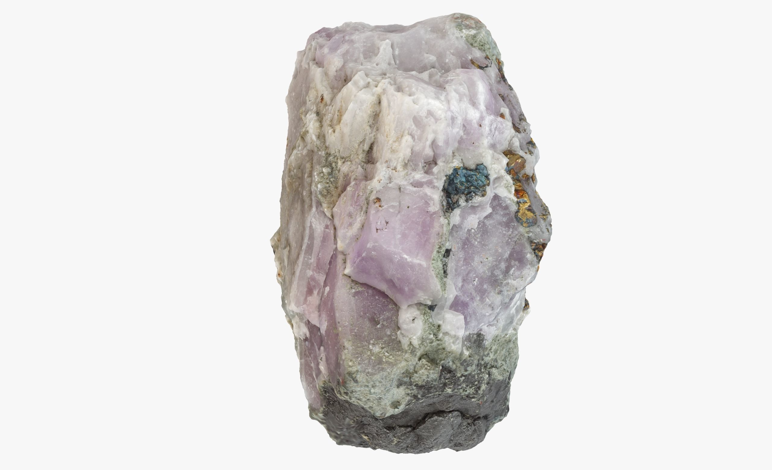 Amethyst with chalcopyrite Low-poly 3D model_6