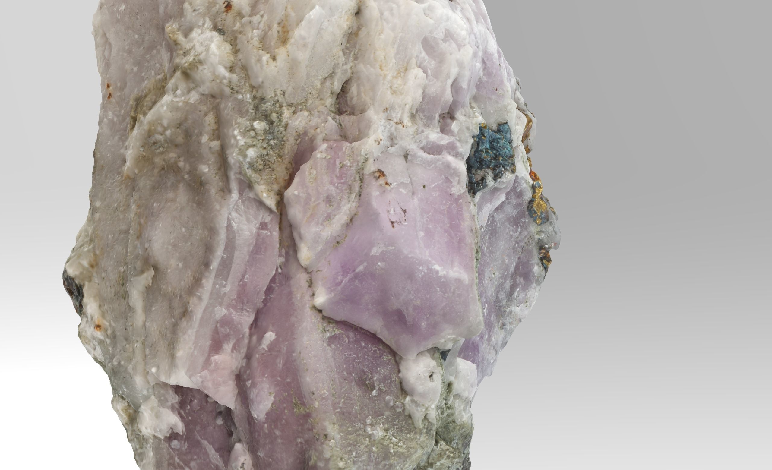 Amethyst with chalcopyrite Low-poly 3D model_4
