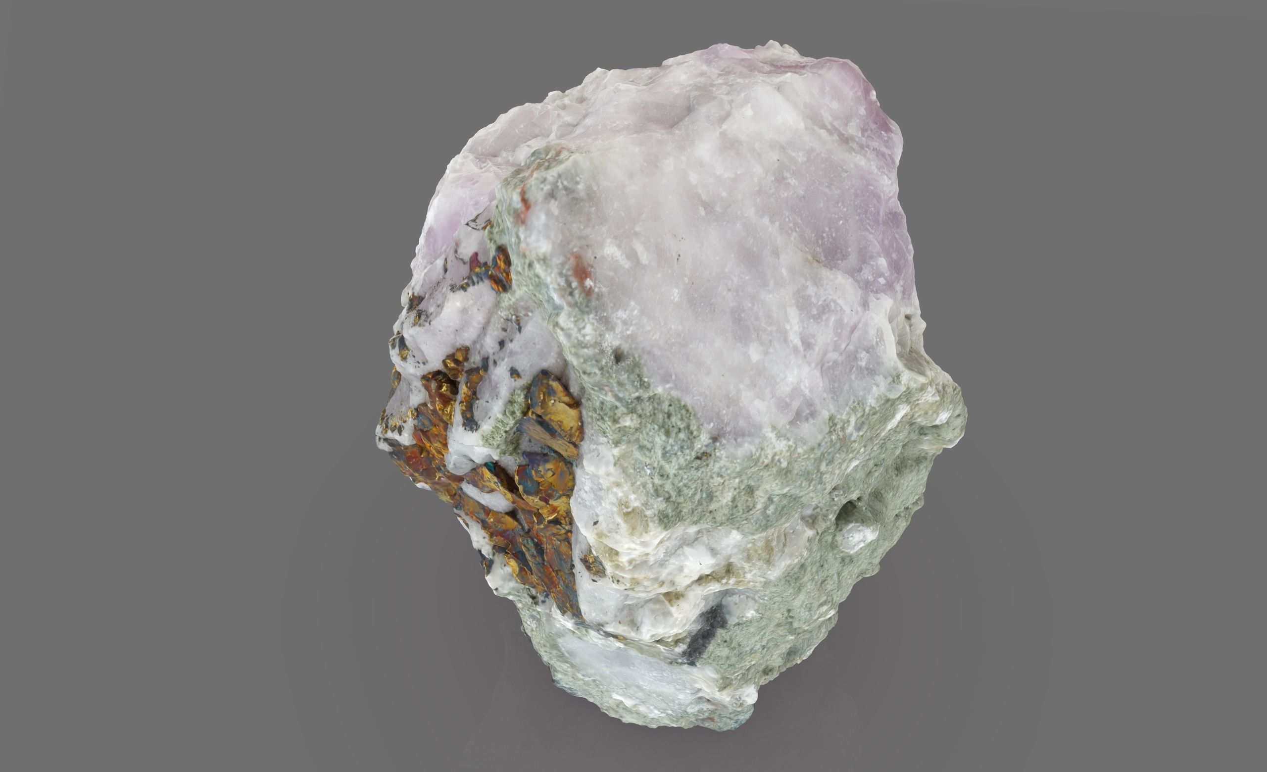 Amethyst with chalcopyrite Low-poly 3D model_3