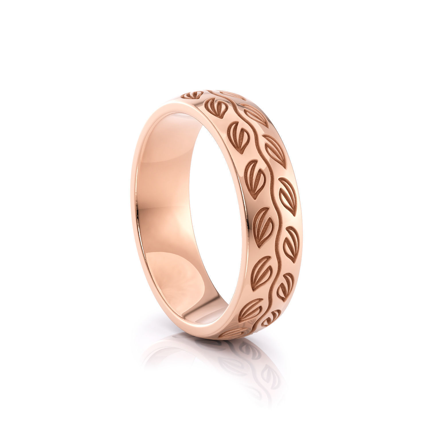 Flower pattern ring R 0344 printable 3d model 3D print model_5