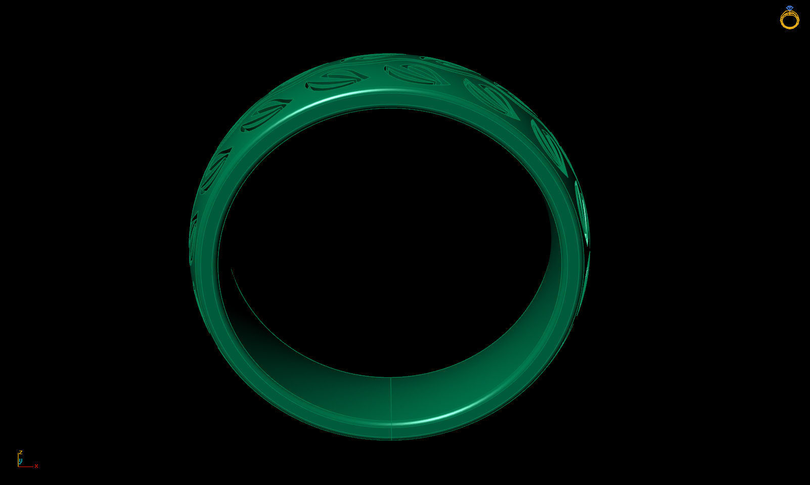 Flower pattern ring R 0344 printable 3d model 3D print model_16