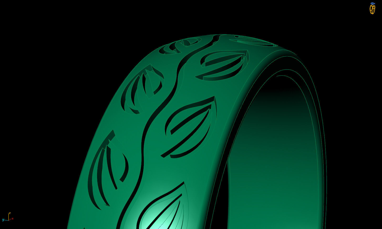 Flower pattern ring R 0344 printable 3d model 3D print model_19