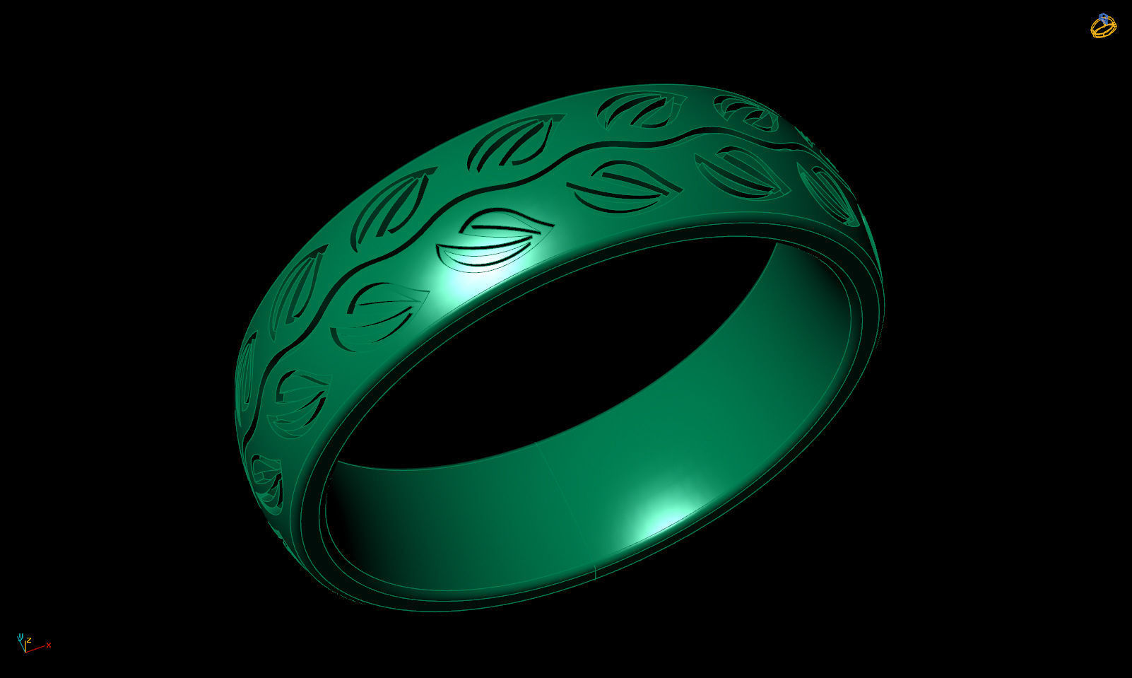 Flower pattern ring R 0344 printable 3d model 3D print model_14