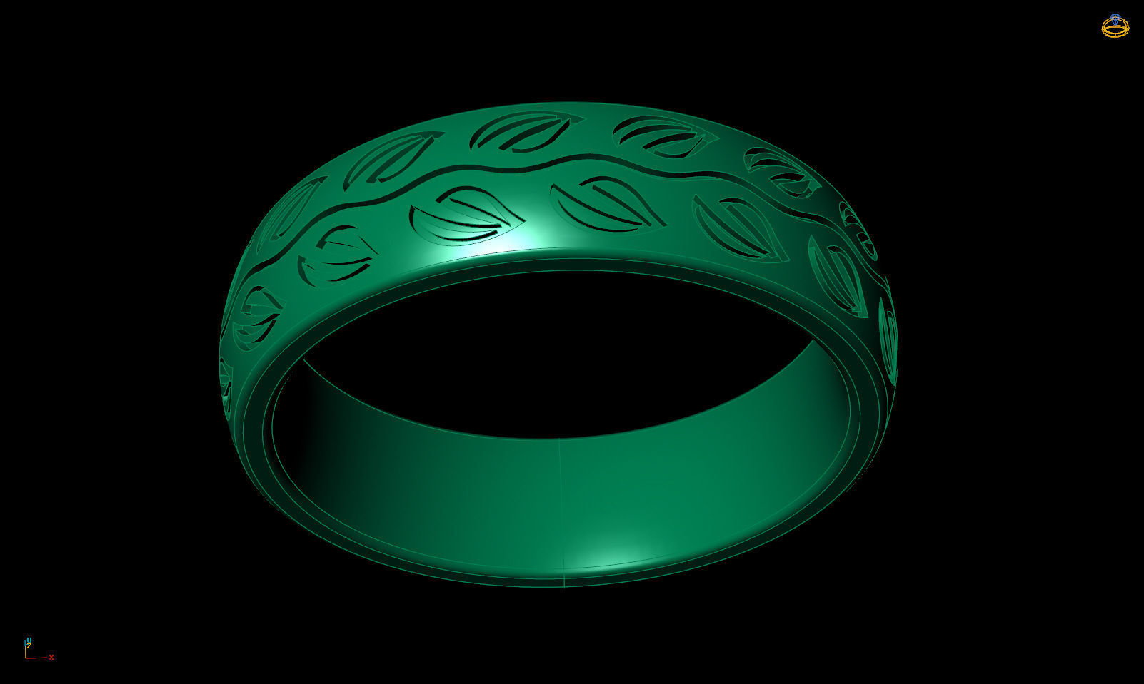 Flower pattern ring R 0344 printable 3d model 3D print model_15