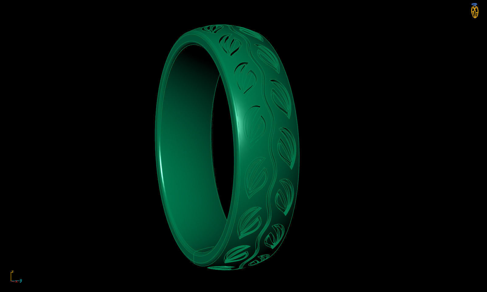 Flower pattern ring R 0344 printable 3d model 3D print model_17