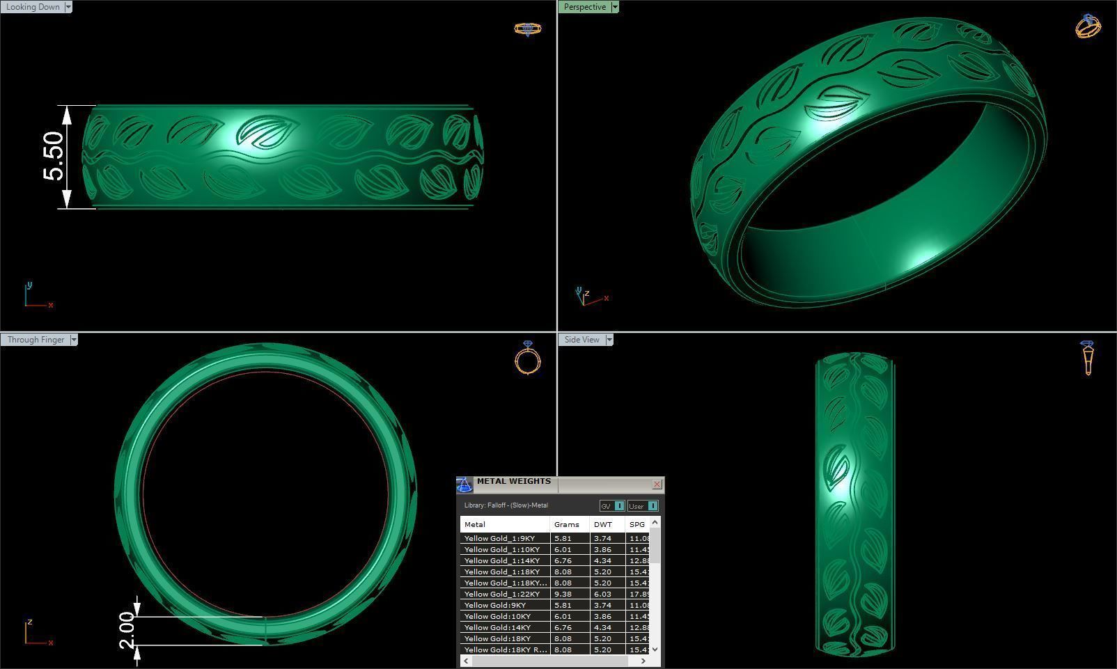 Flower pattern ring R 0344 printable 3d model 3D print model_1