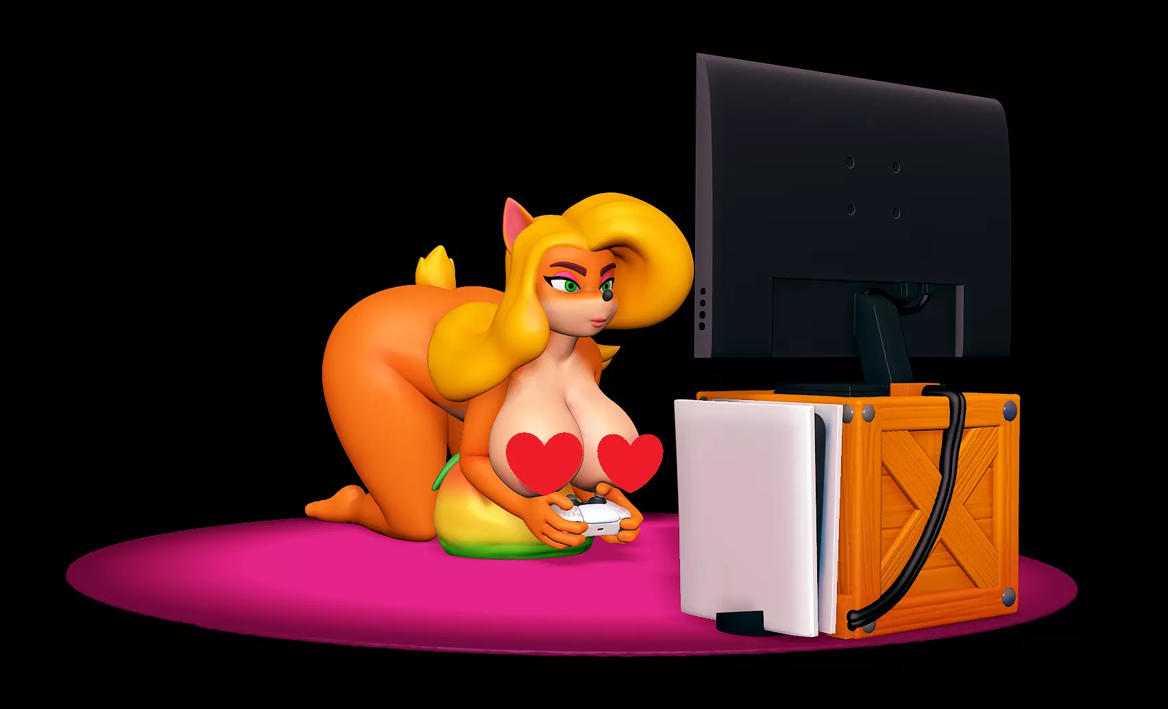 Tawna Playing Video Game - NSFW 3D print model