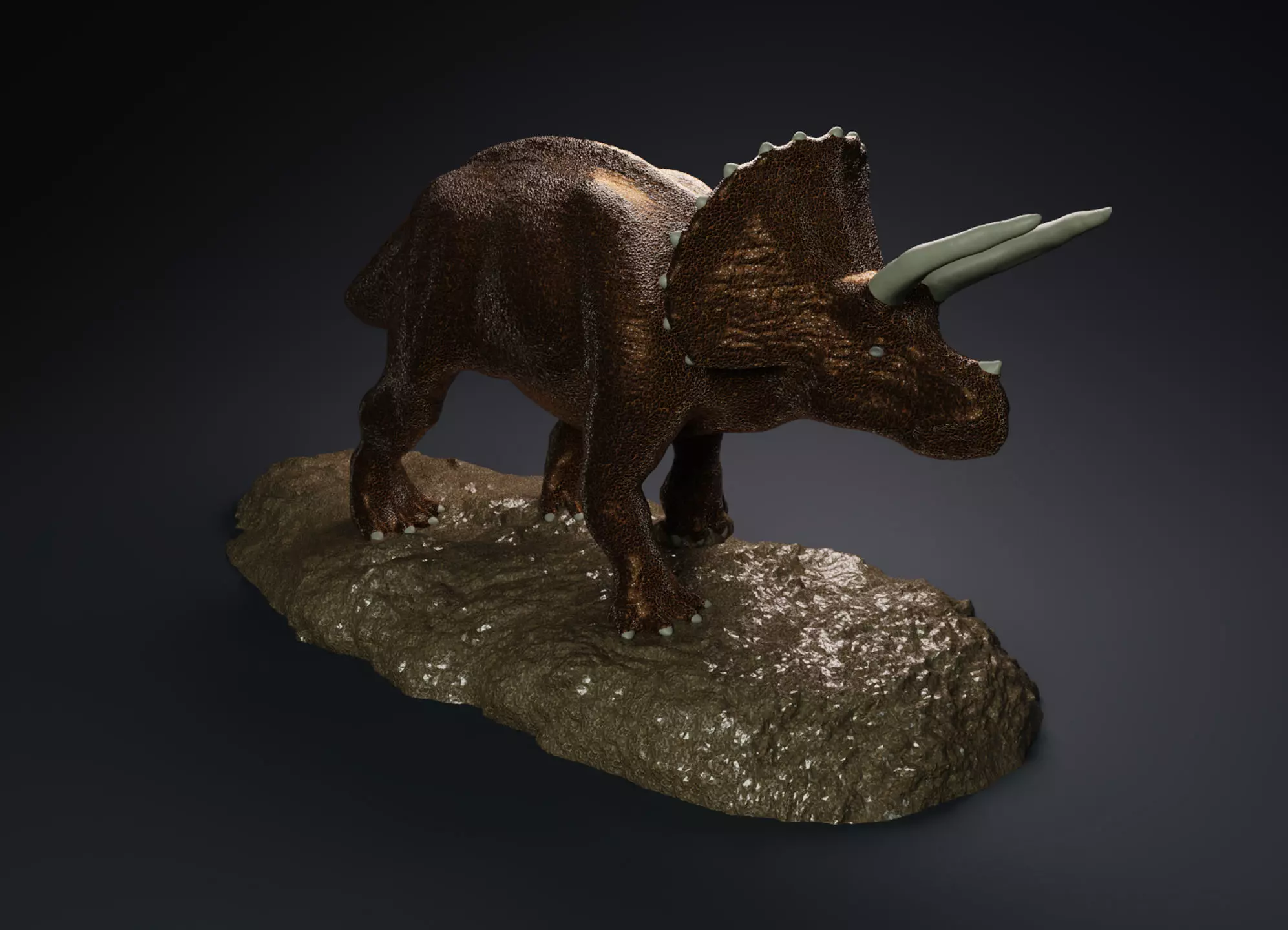 Triceratops Statue 3D print model
