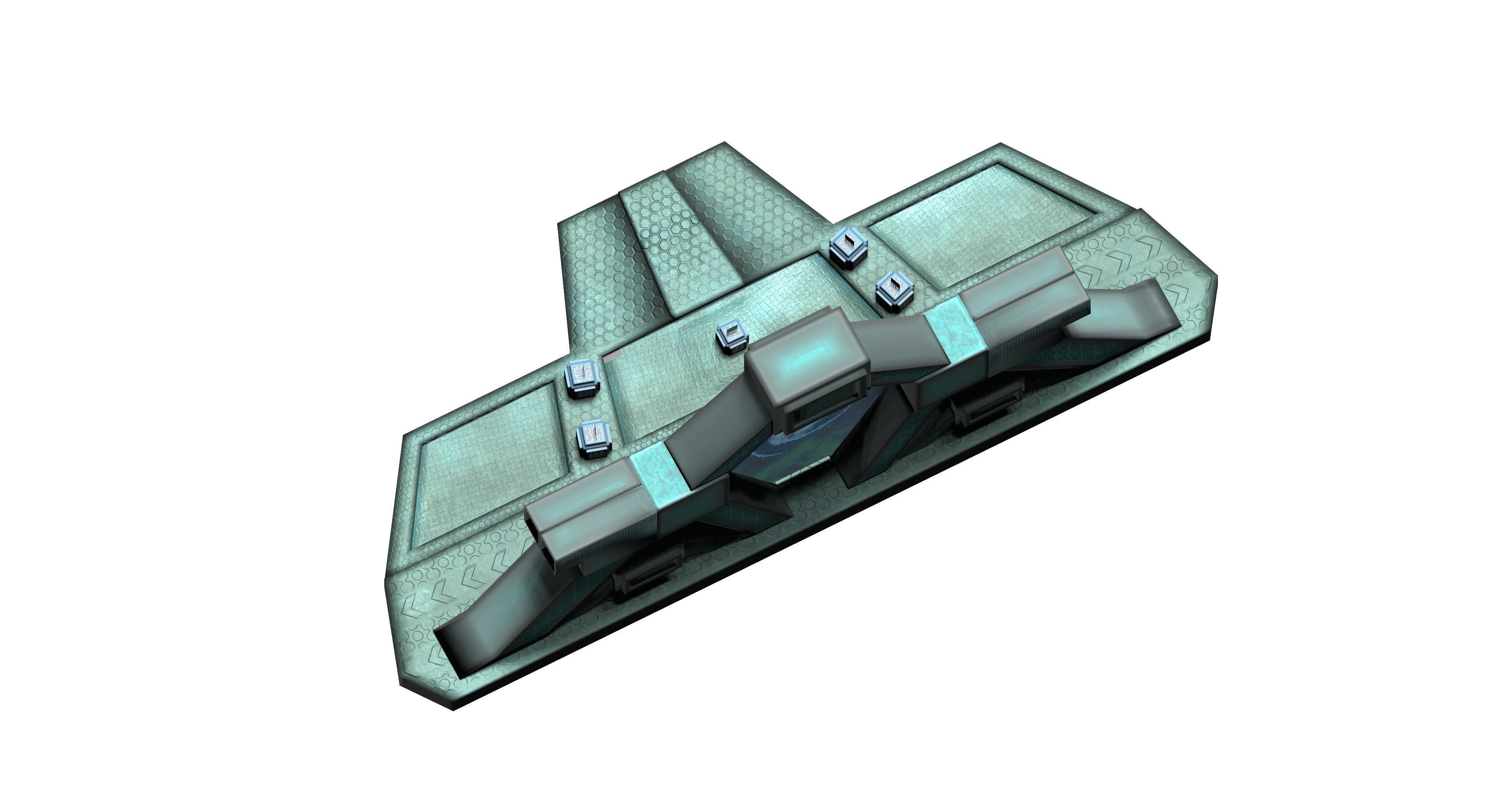 Lowpoly stargate game asset door Low-poly 3D model_4