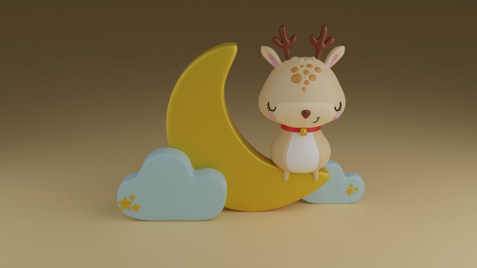 good night deer 3D print model_7