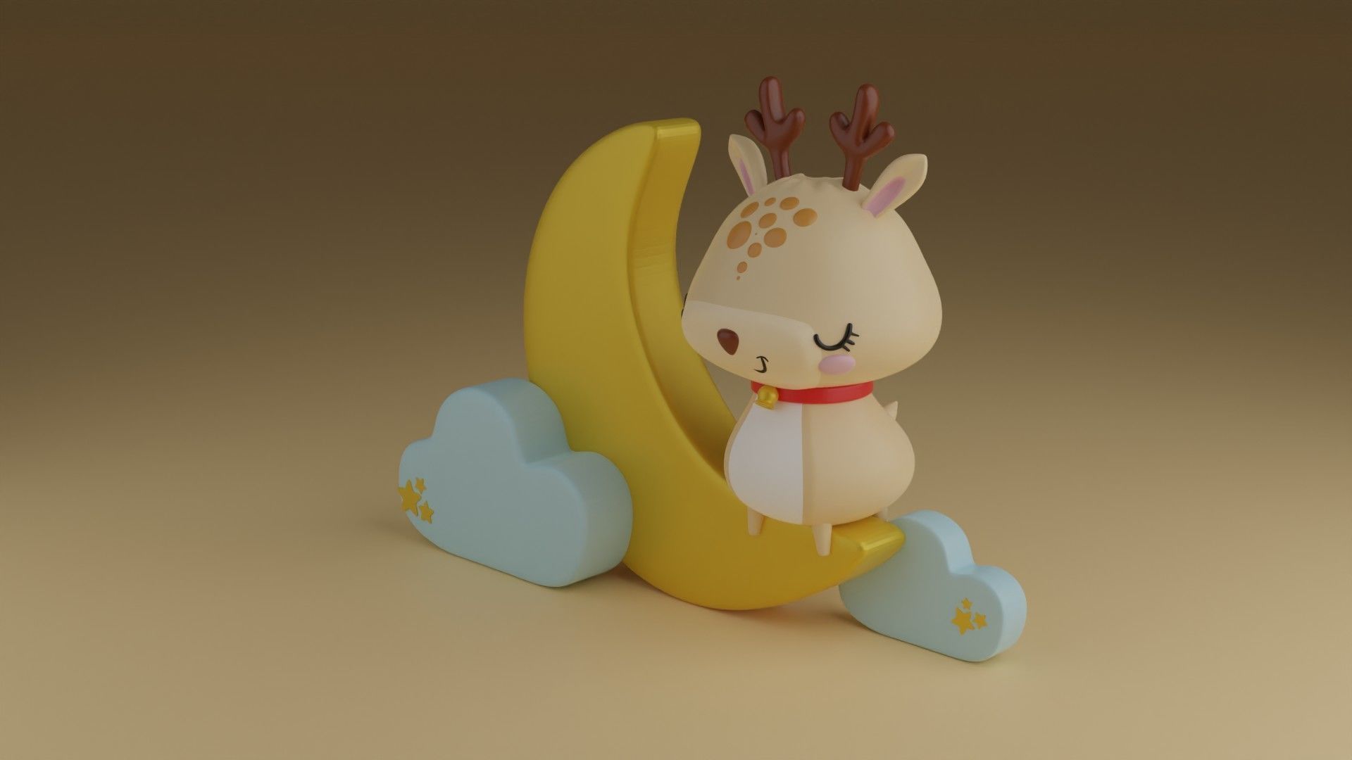good night deer 3D print model_14