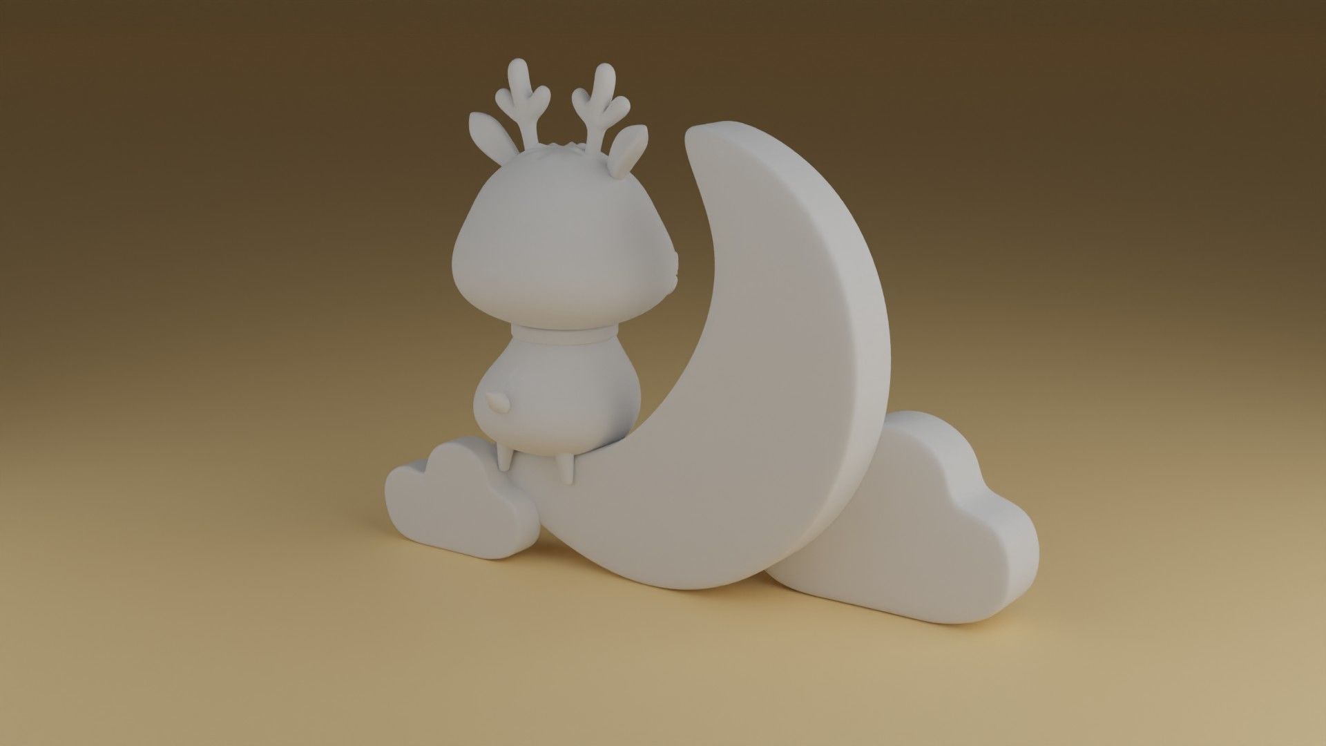 good night deer 3D print model_4