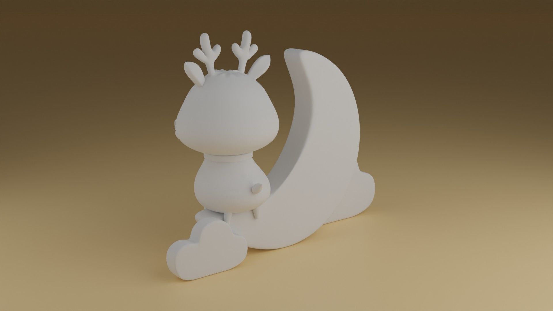 good night deer 3D print model_5