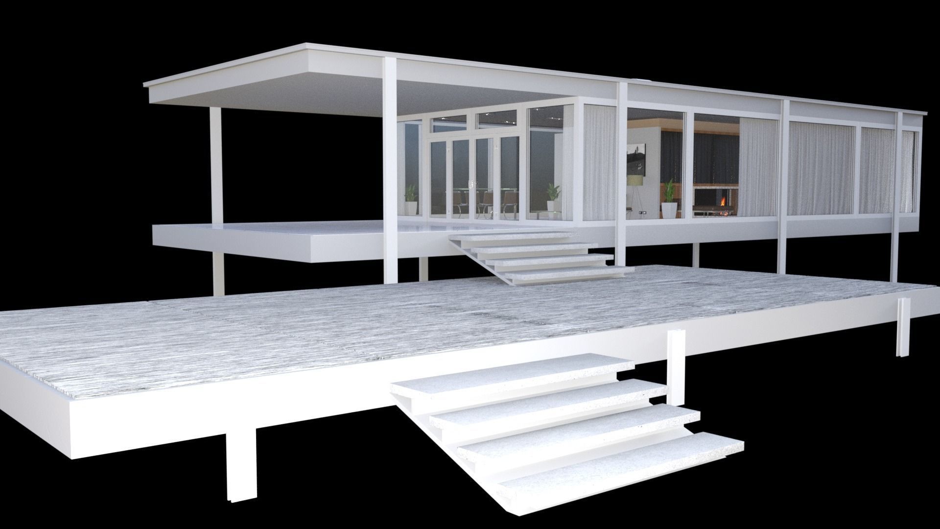 Modular modern 3d house model 3D model_3