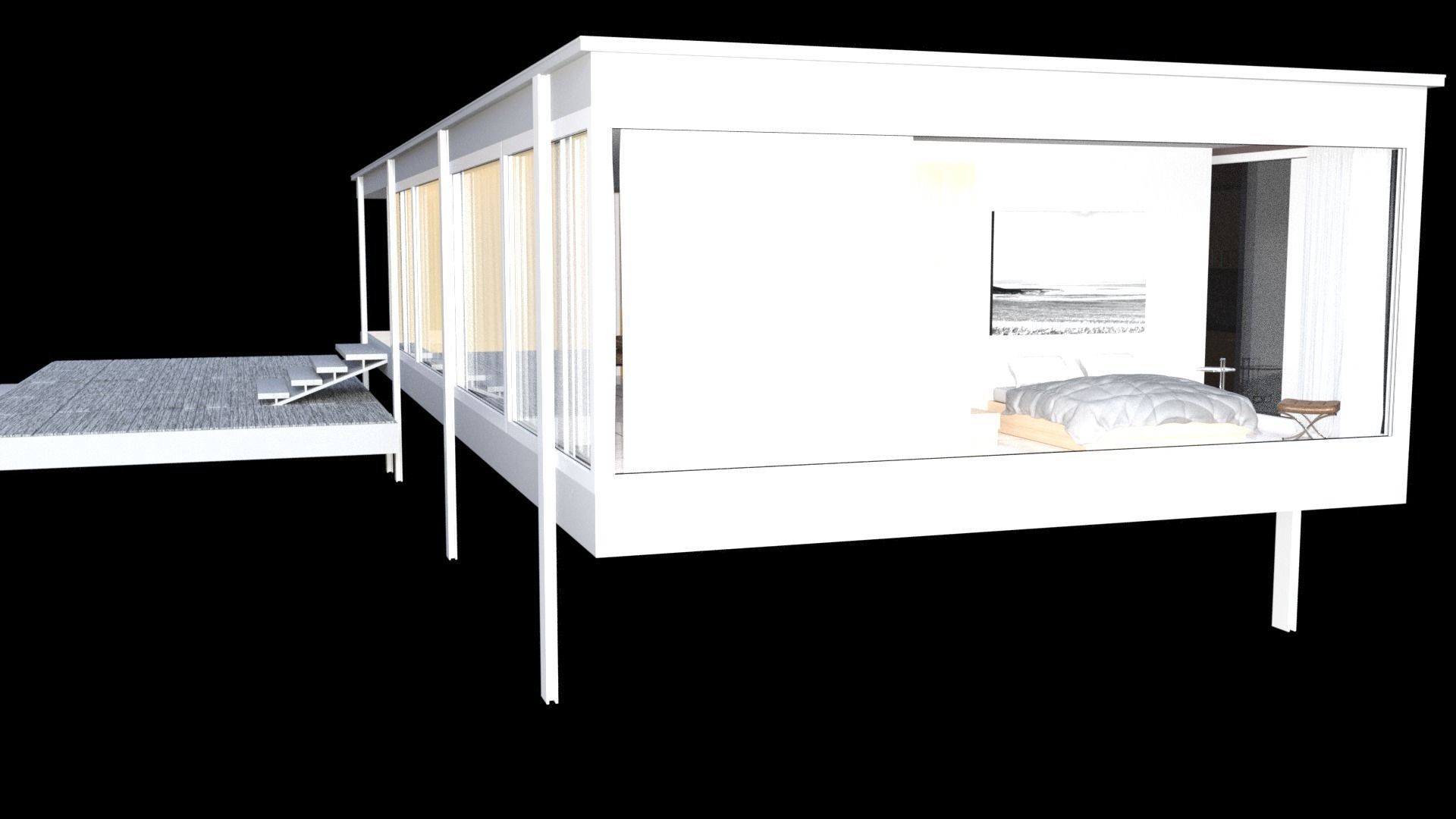 Modular modern 3d house model 3D model_5