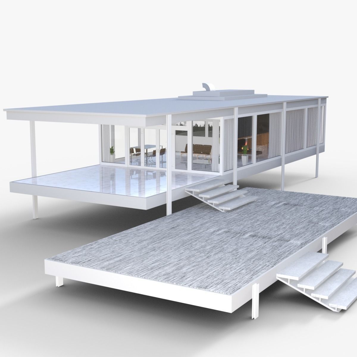 Modular modern 3d house model 3D model_2