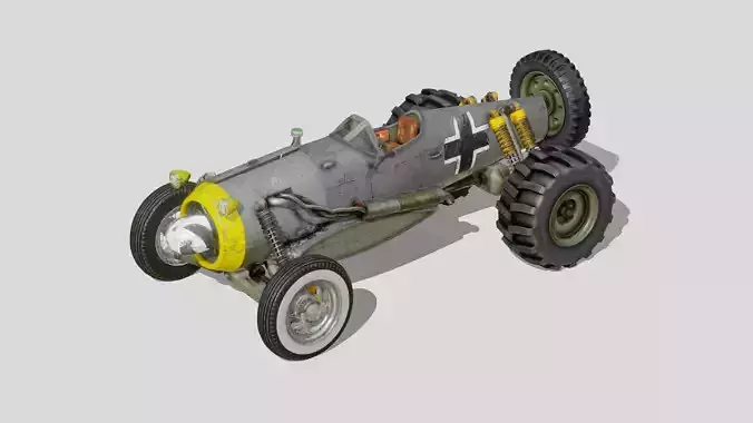 Fw 190 Airplane to Car Conversion Free low-poly 3D model
