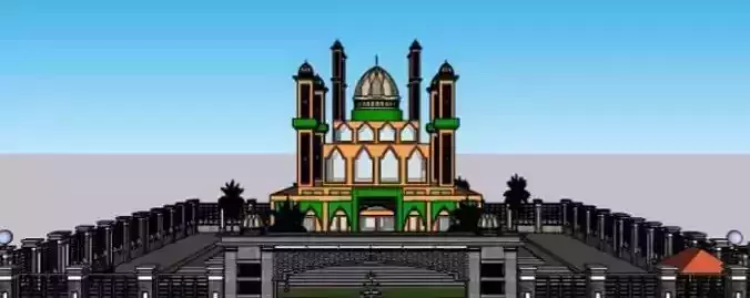 Desain 3D Masjid Ar Rahman 3D model