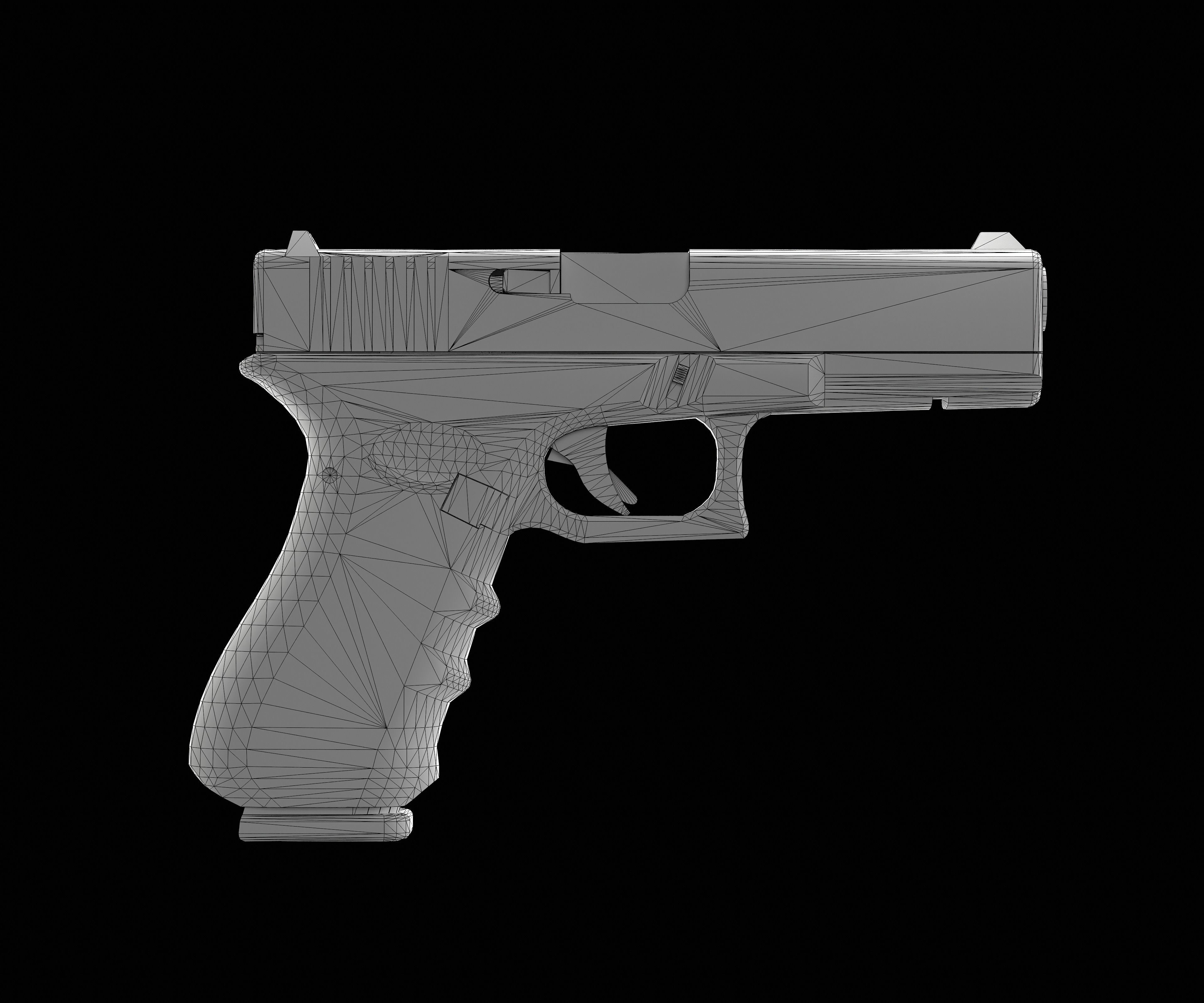 Glock 17 Pistol Low-poly 3D model_15