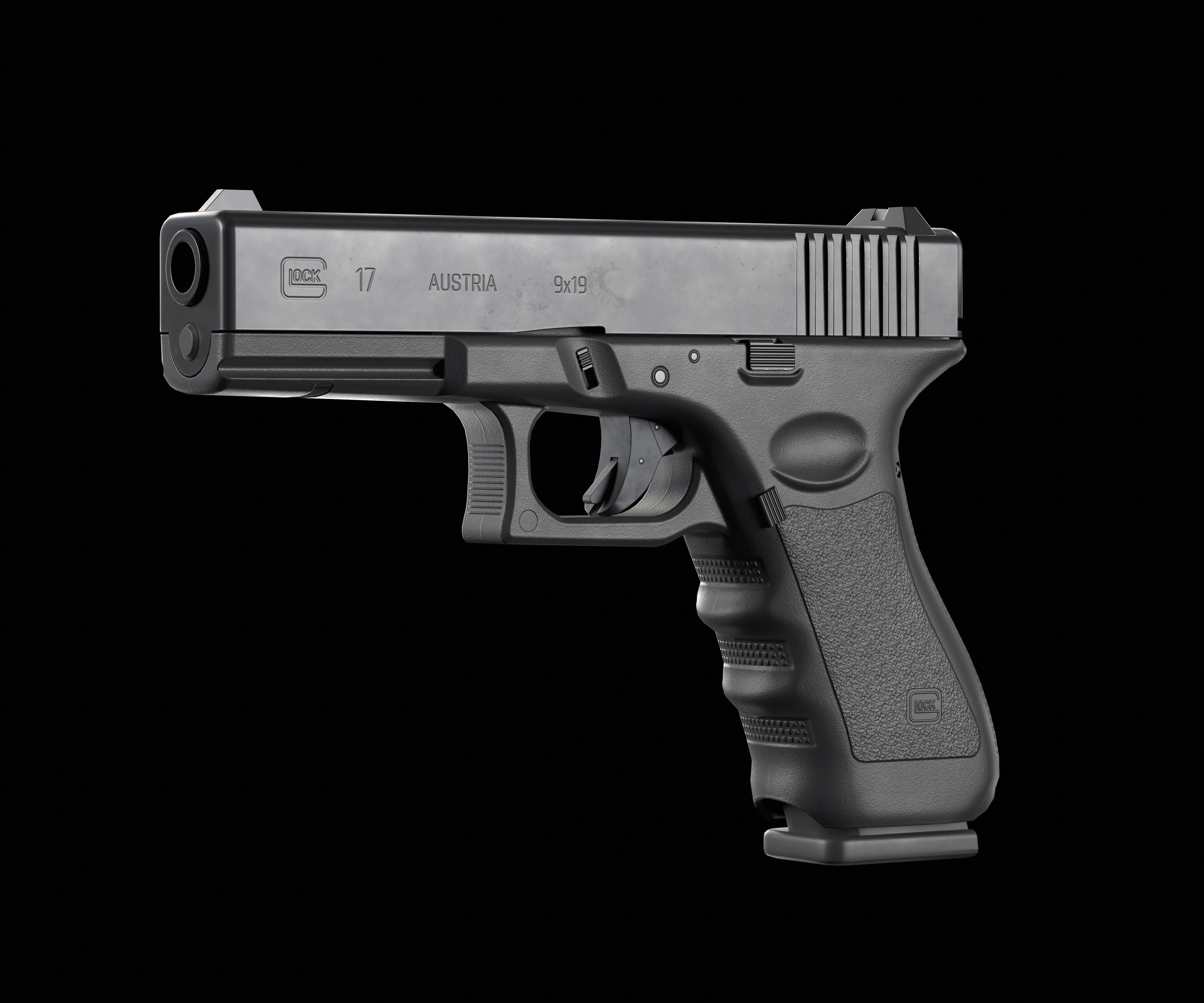 Glock 17 Pistol Low-poly 3D model_3