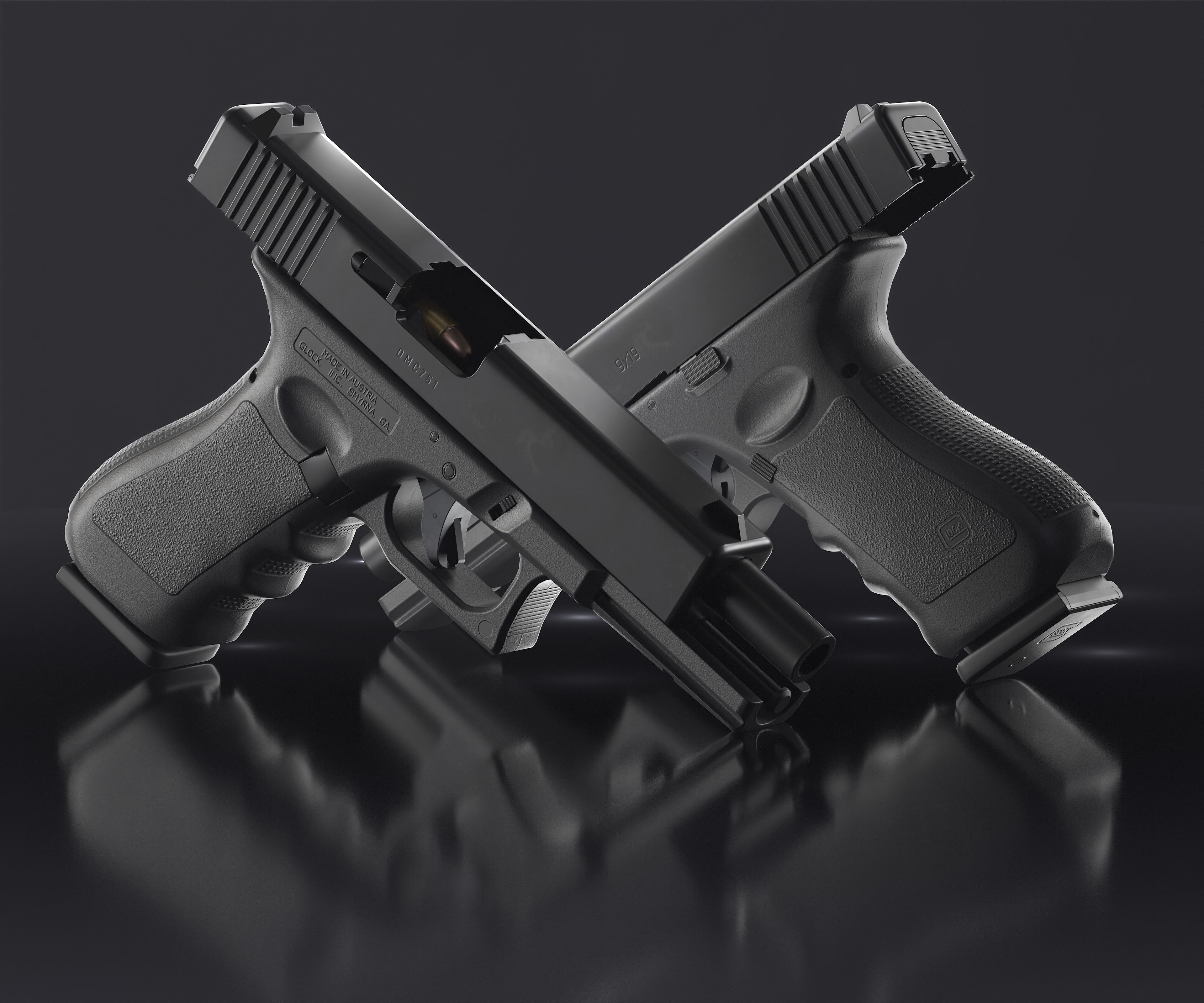 Glock 17 Pistol Low-poly 3D model_2