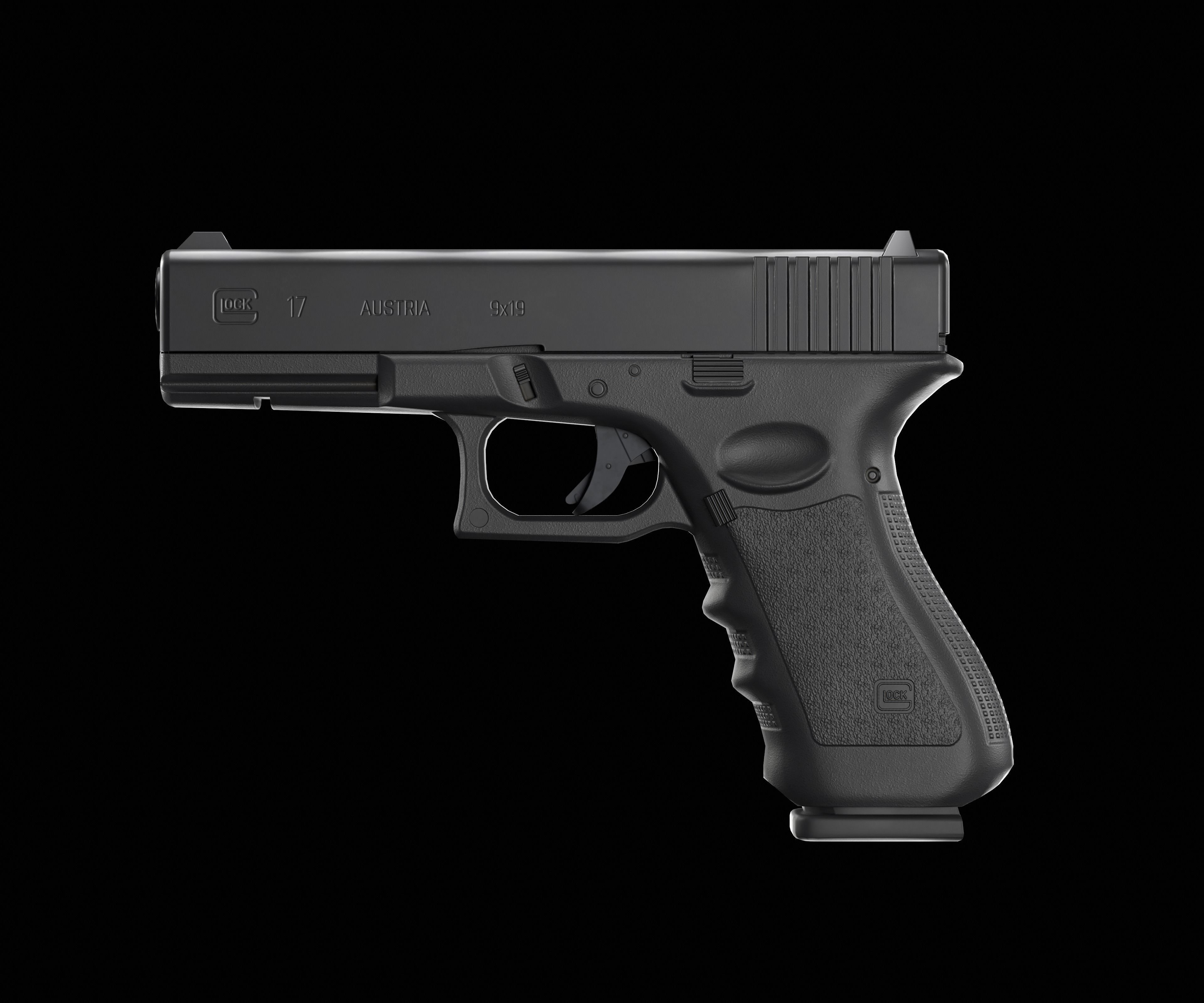 Glock 17 Pistol Low-poly 3D model_5