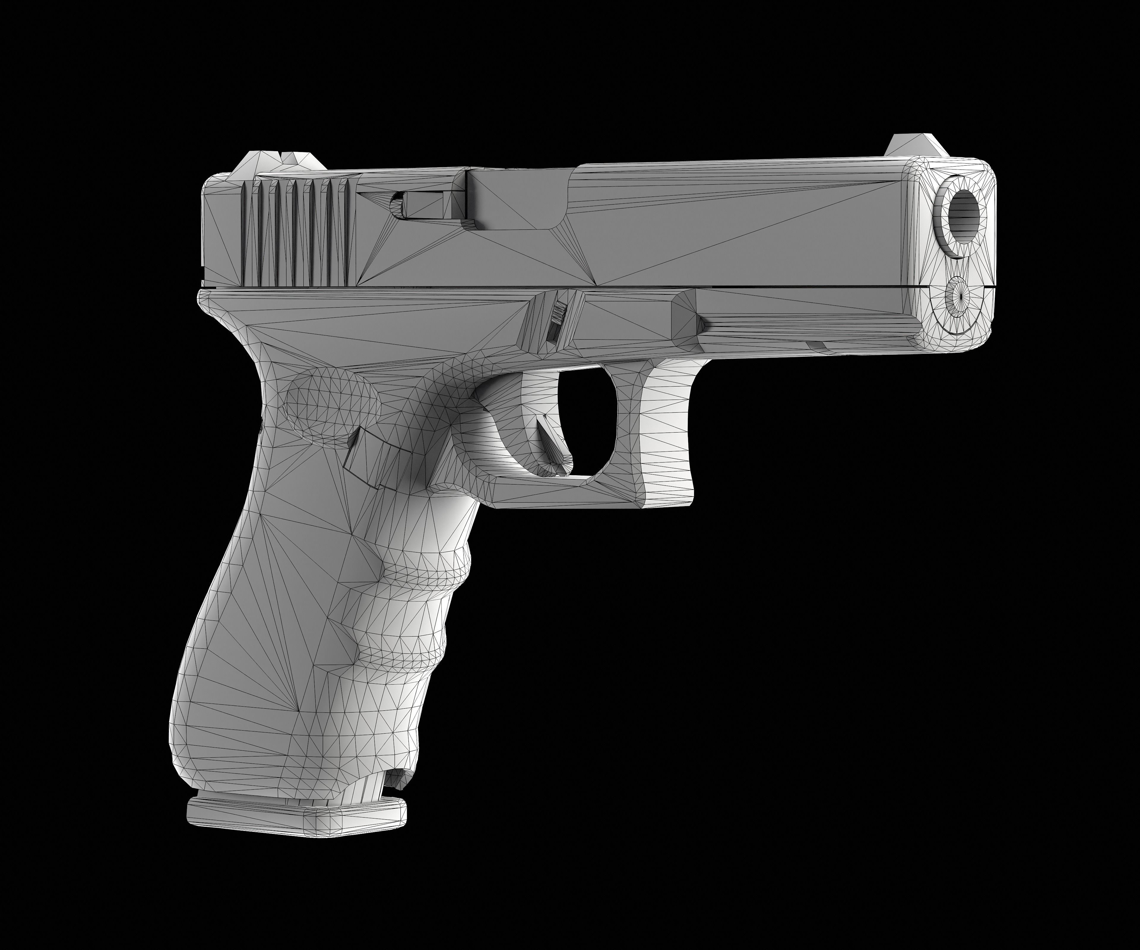 Glock 17 Pistol Low-poly 3D model_12