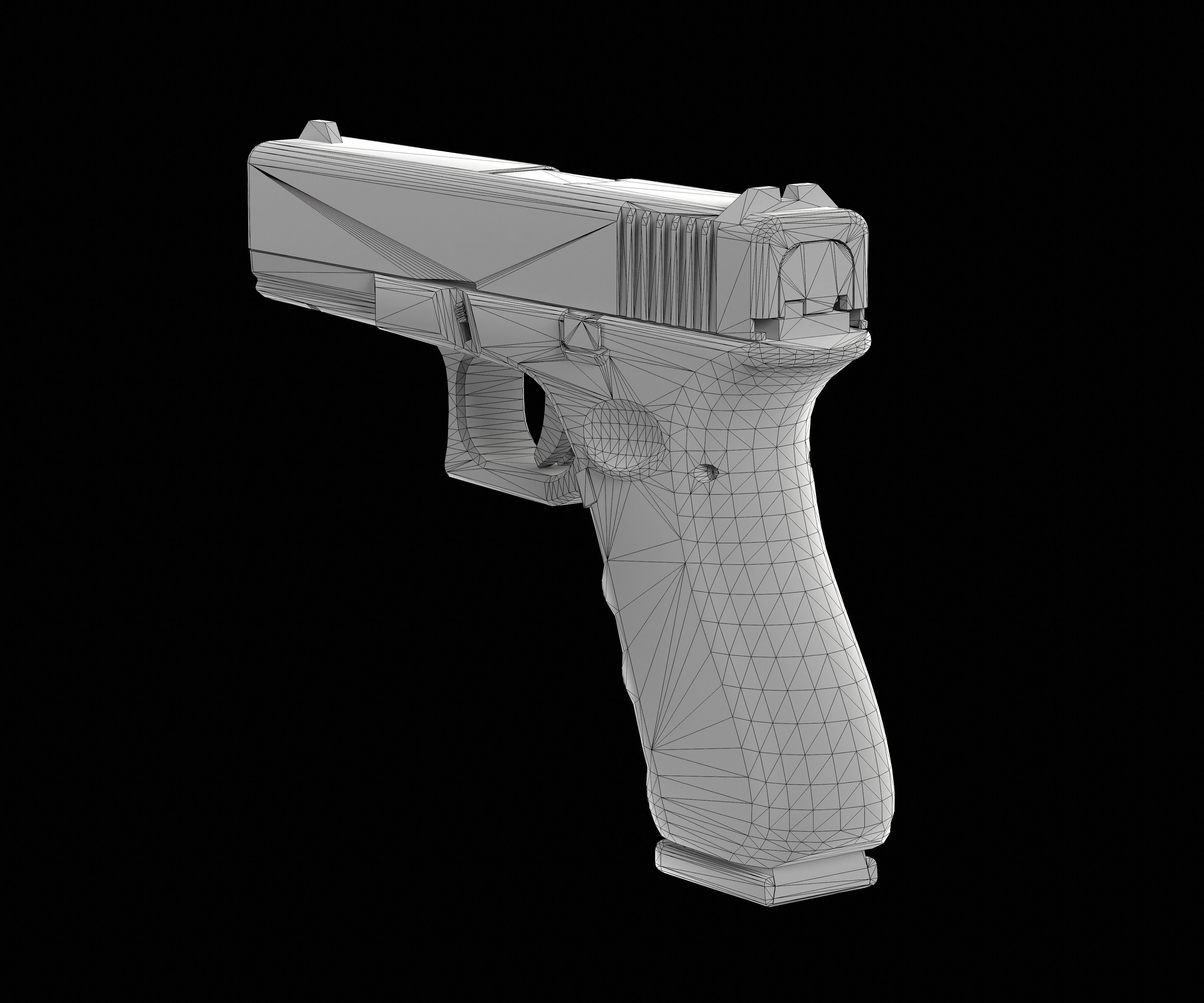 Glock 17 Pistol Low-poly 3D model_13