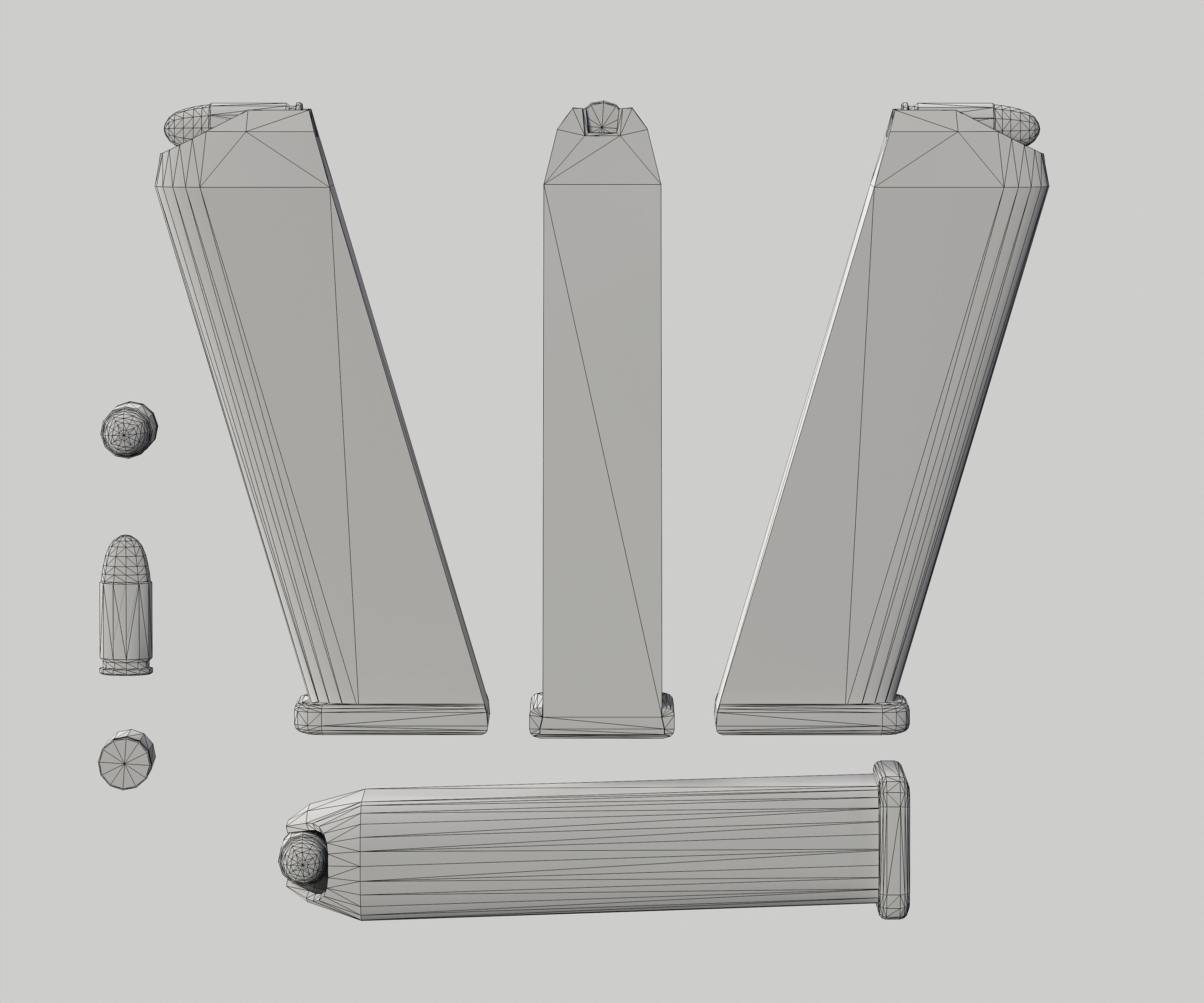 Glock 17 Pistol Low-poly 3D model_19