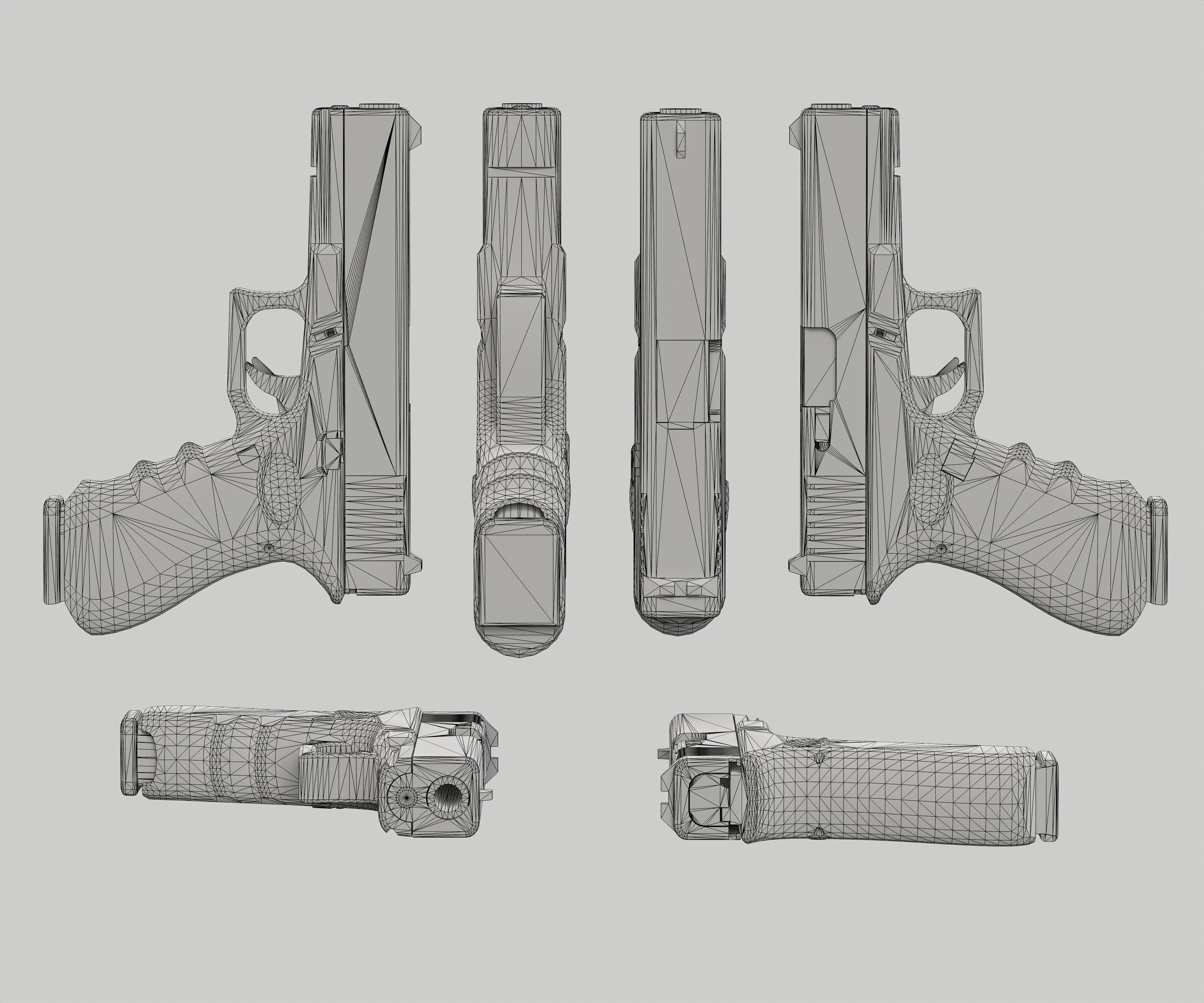 Glock 17 Pistol Low-poly 3D model_18
