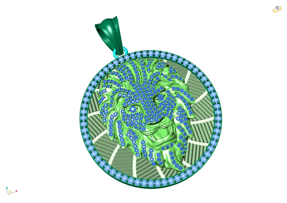 PENDANTS LION 3D print model_1