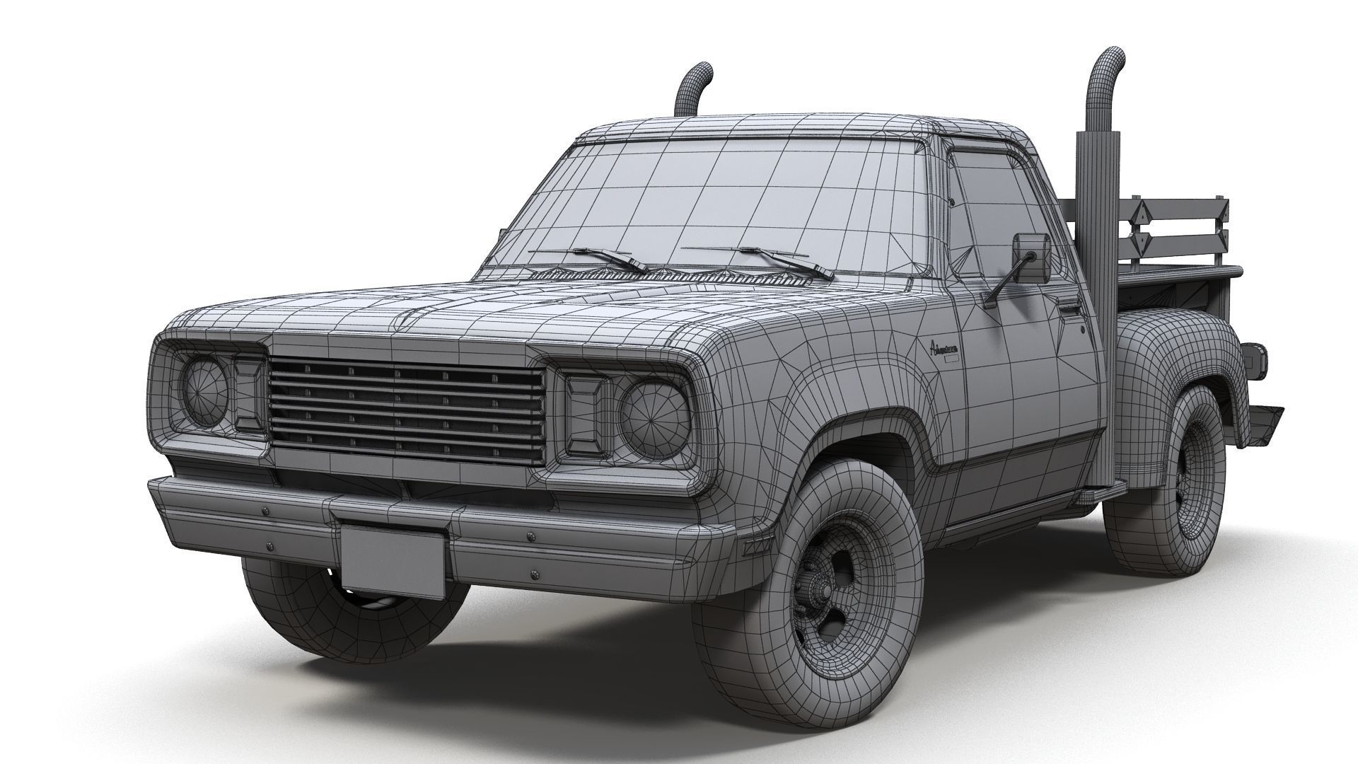 1976 Dodge Lil Red Express truck Low-poly 3D model_16