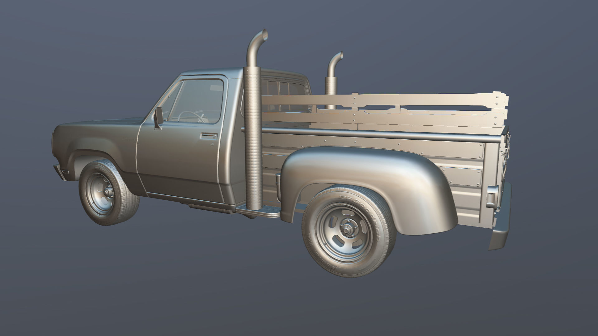 1976 Dodge Lil Red Express truck Low-poly 3D model_32