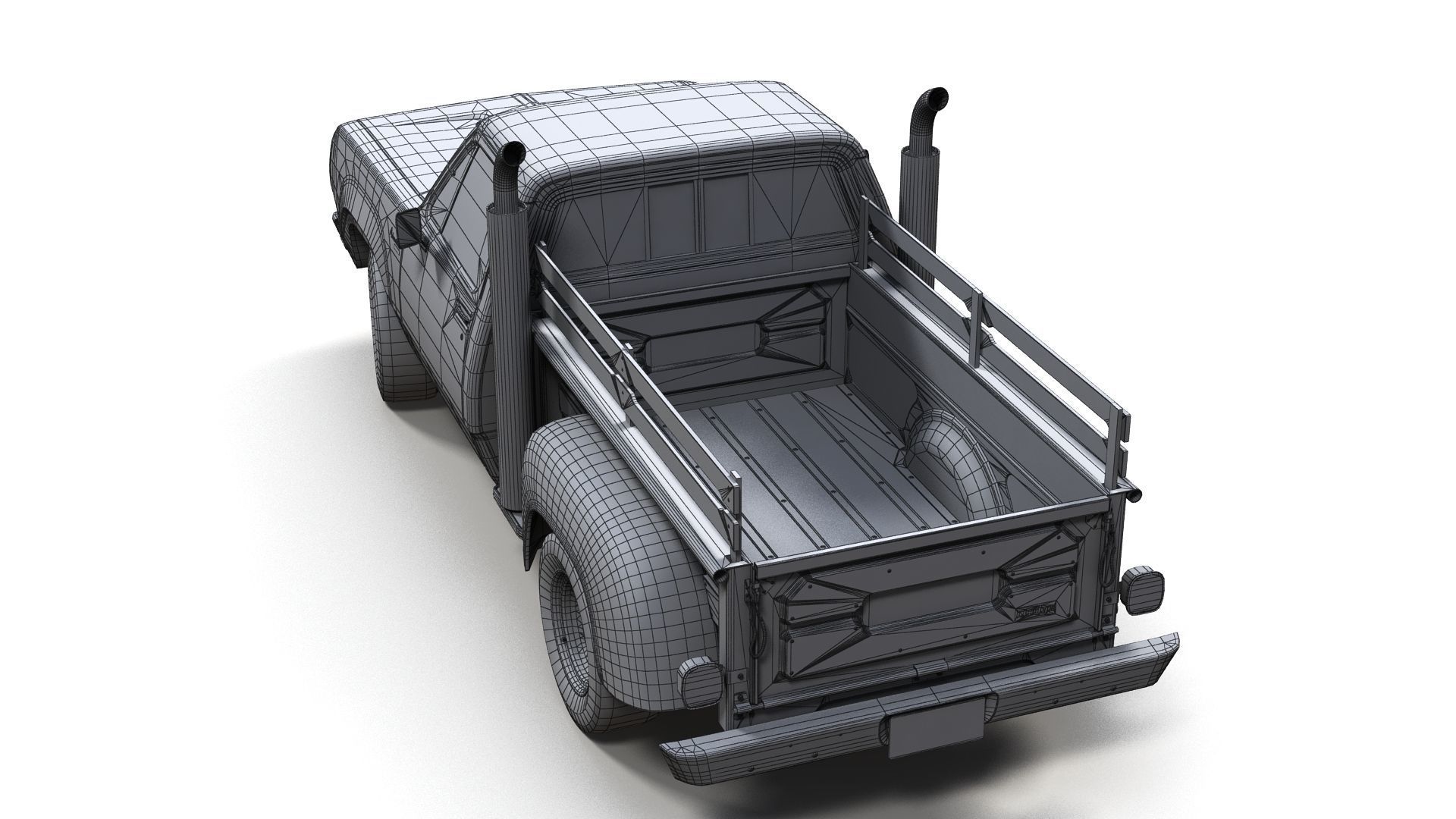 1976 Dodge Lil Red Express truck Low-poly 3D model_15