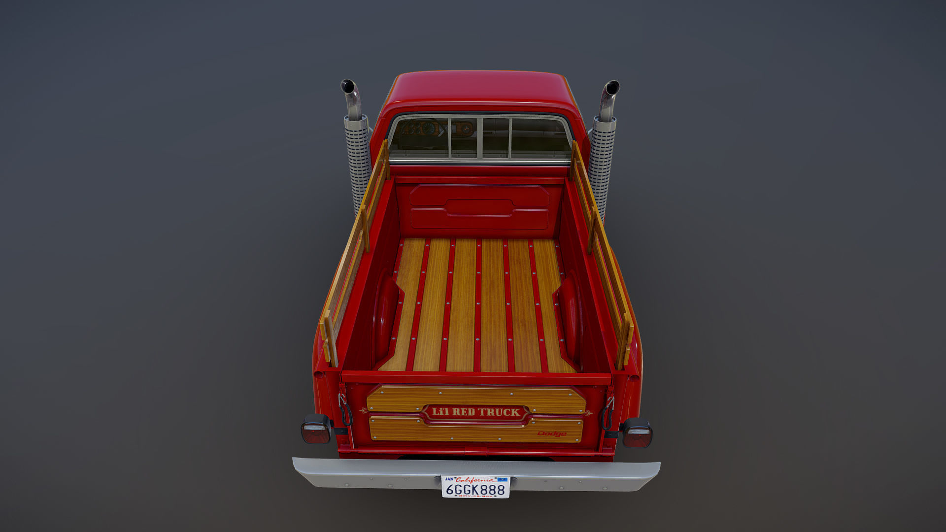 1976 Dodge Lil Red Express truck Low-poly 3D model_24