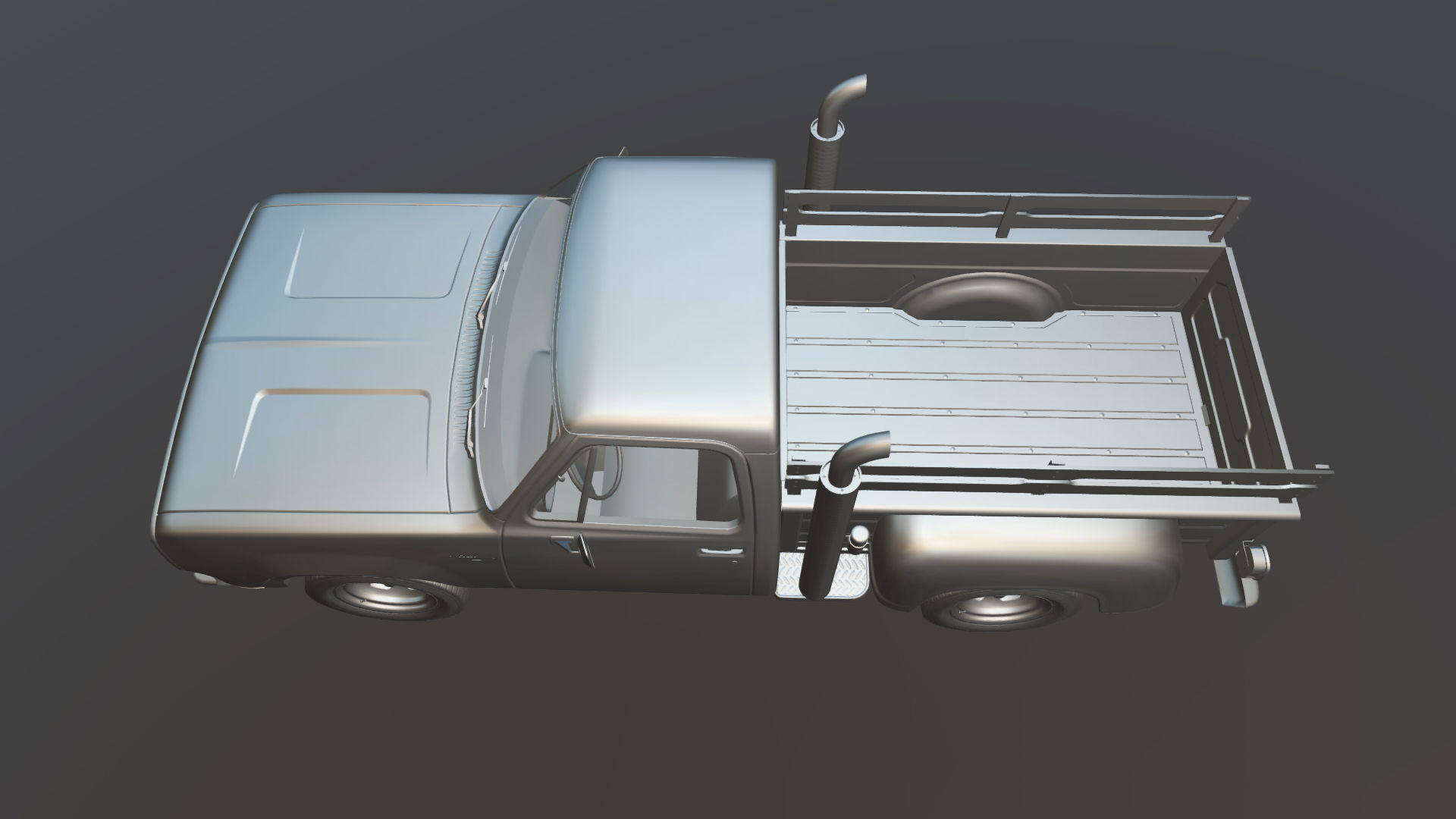 1976 Dodge Lil Red Express truck Low-poly 3D model_31
