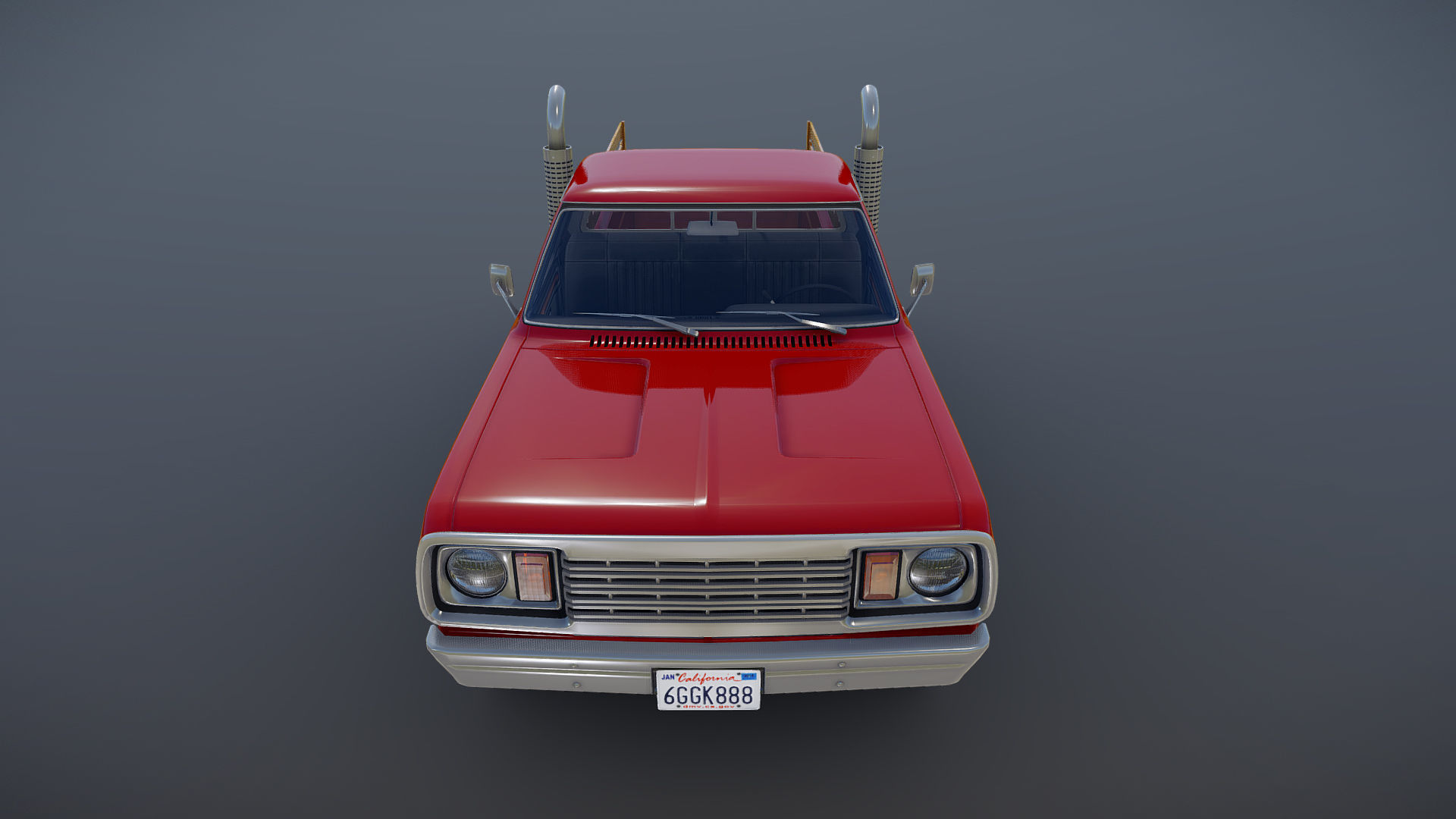 1976 Dodge Lil Red Express truck Low-poly 3D model_18
