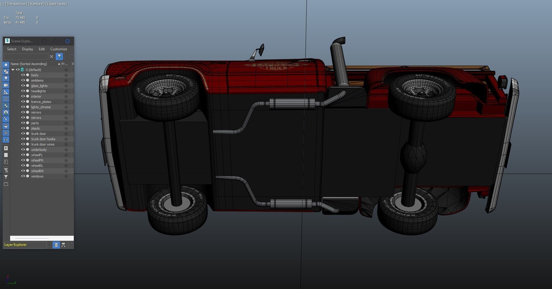 1976 Dodge Lil Red Express truck Low-poly 3D model_40