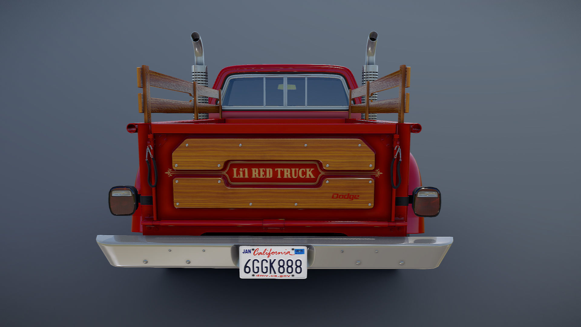 1976 Dodge Lil Red Express truck Low-poly 3D model_23