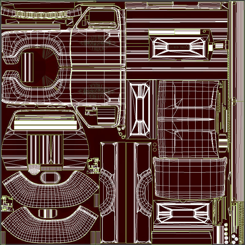 1976 Dodge Lil Red Express truck Low-poly 3D model_45