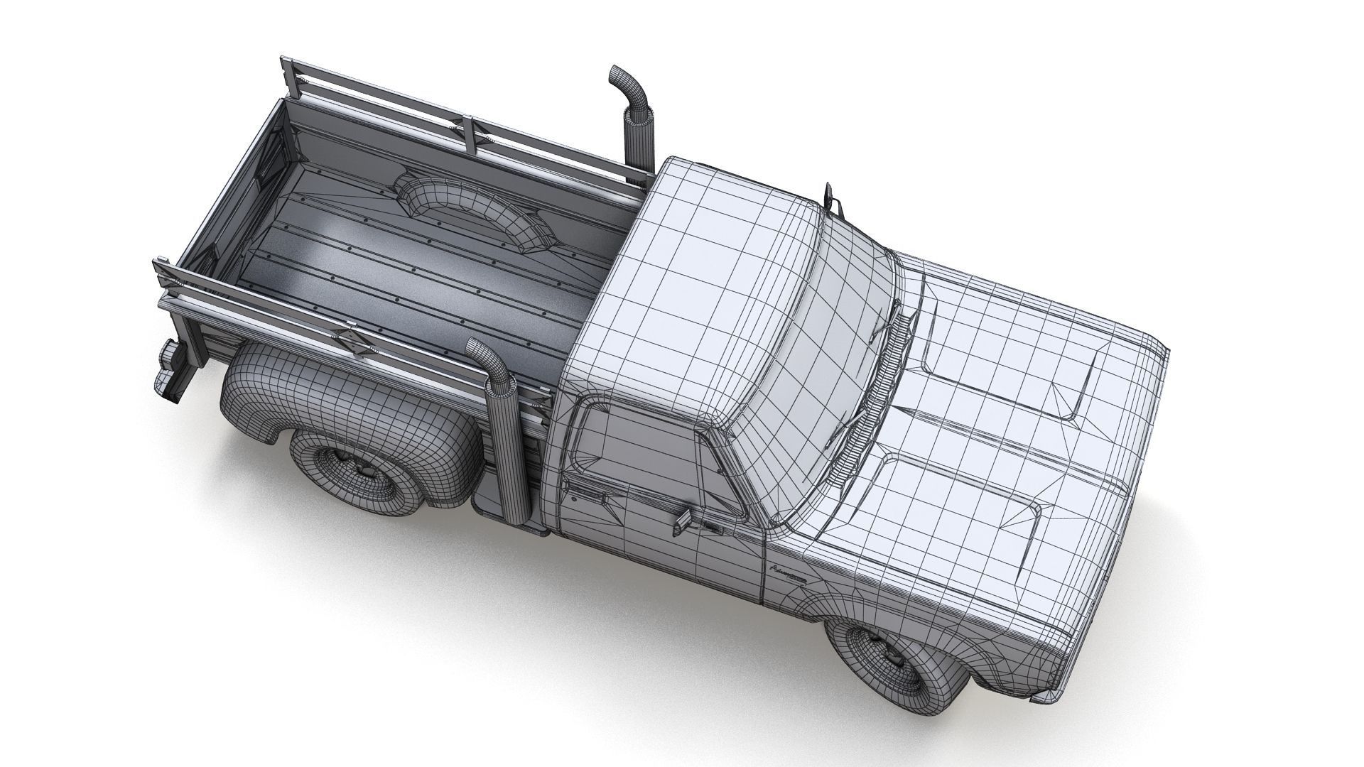 1976 Dodge Lil Red Express truck Low-poly 3D model_11